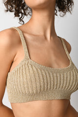 Top bra in maglia lurex