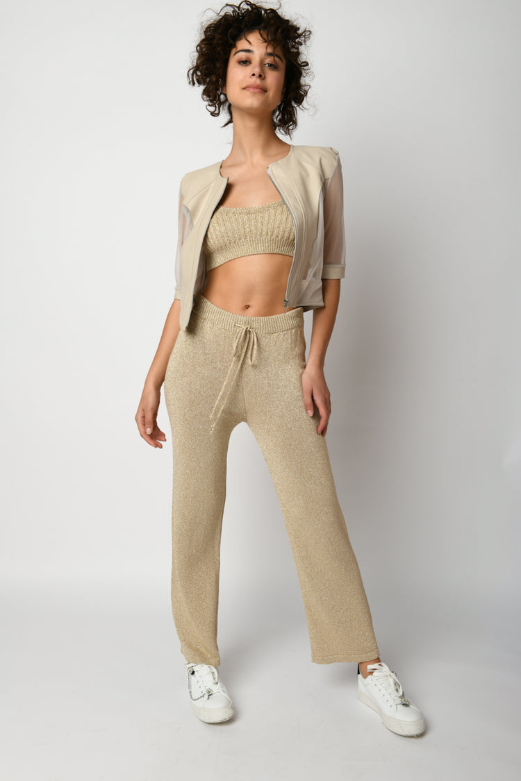 Top bra in maglia lurex
