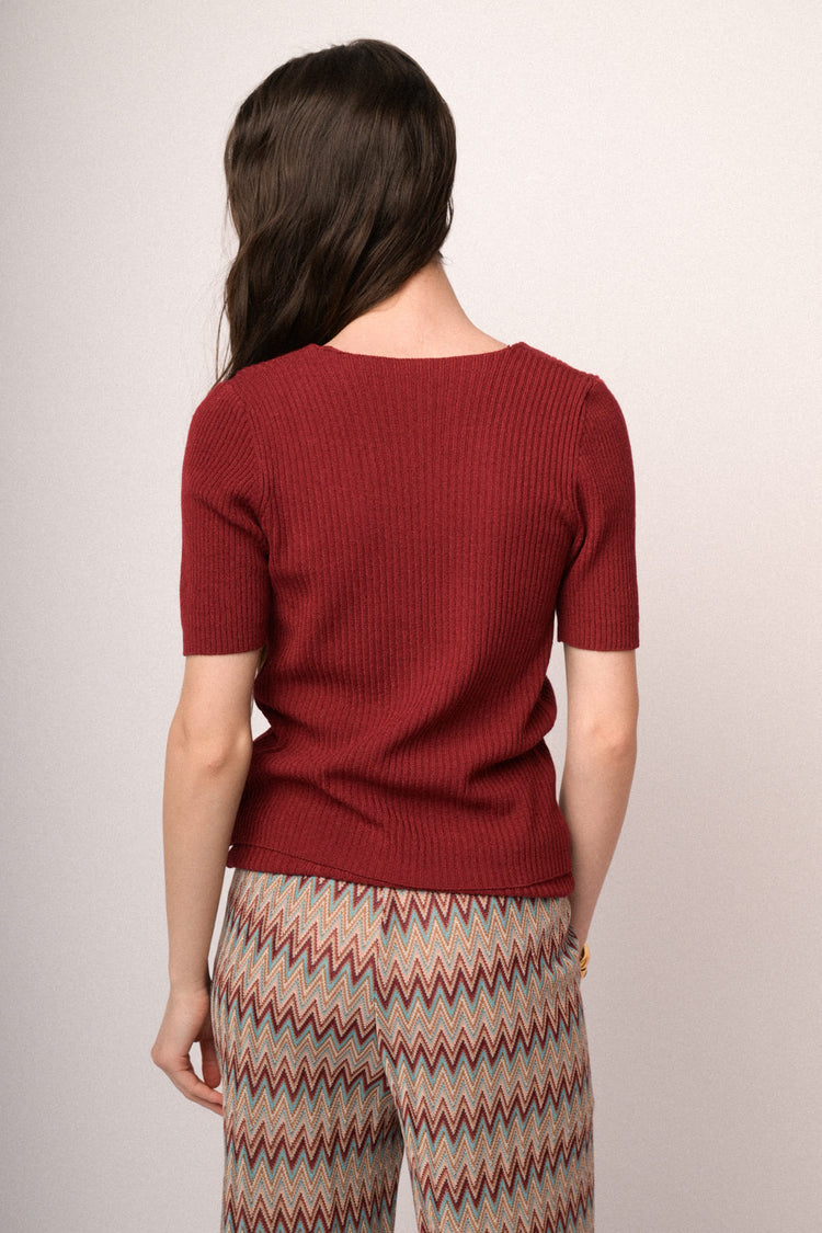 Cardigan manica corta rosso