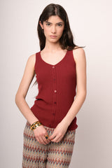 Top in maglia rosso