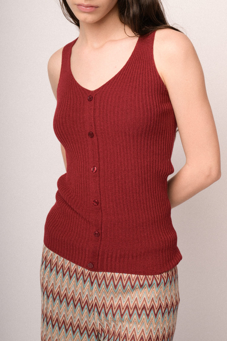 Top in maglia rosso