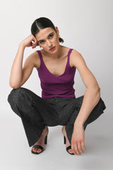 Top in maglia a costine