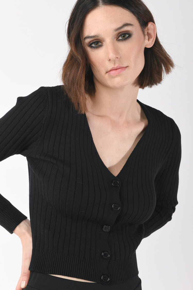 Cardigan crop a costine