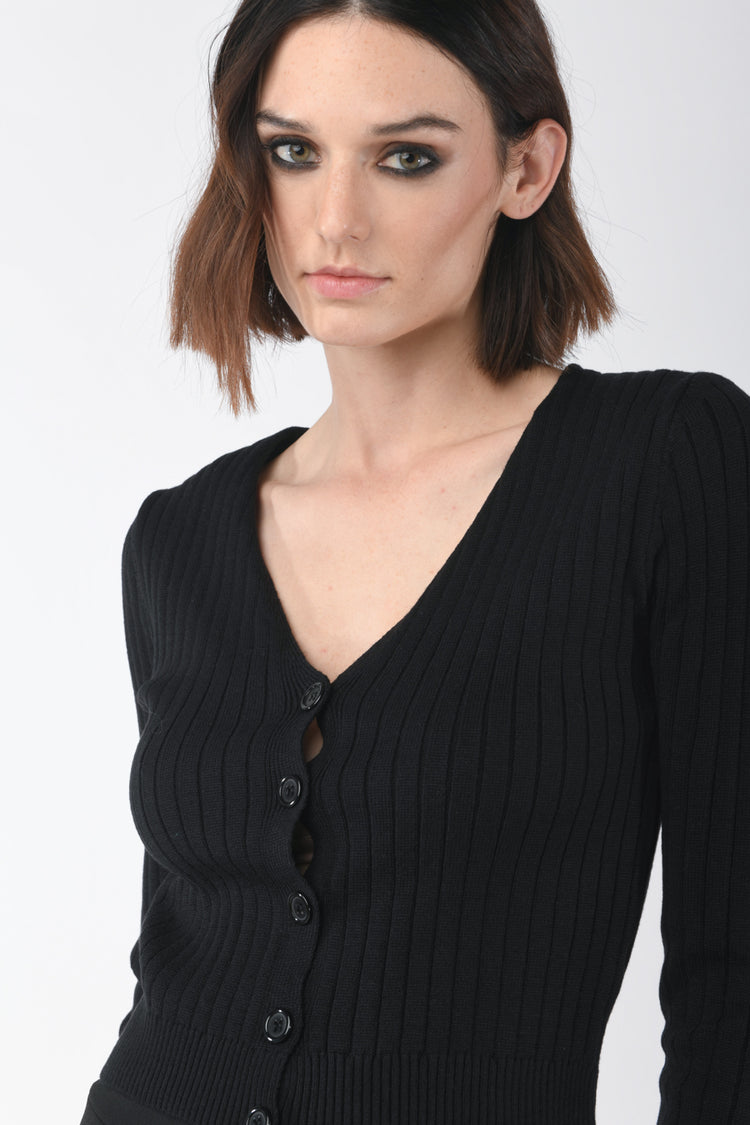 Cardigan crop a costine