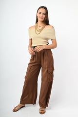 Top alla Bardot in maglia lurex