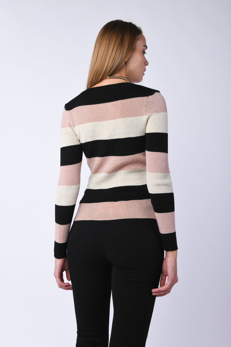 Pull a righe lurex