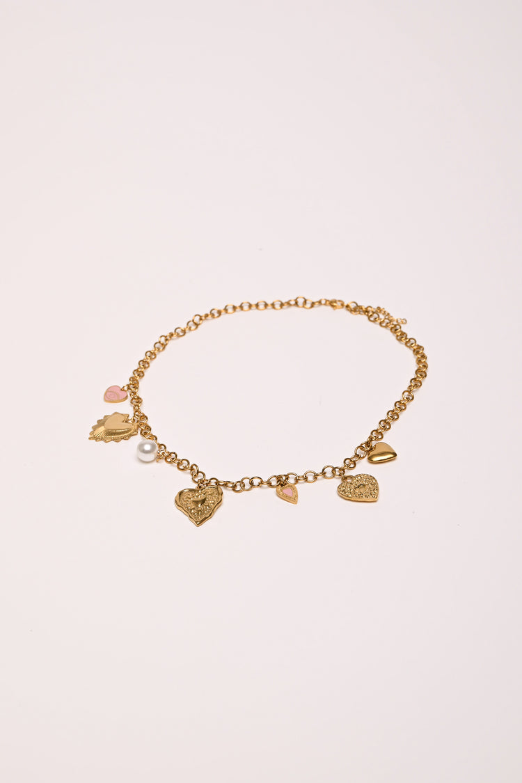 Collana con pendenti a cuore