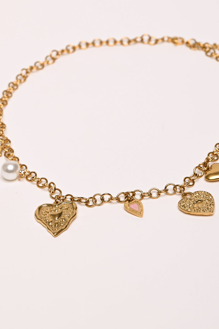Collana con pendenti a cuore