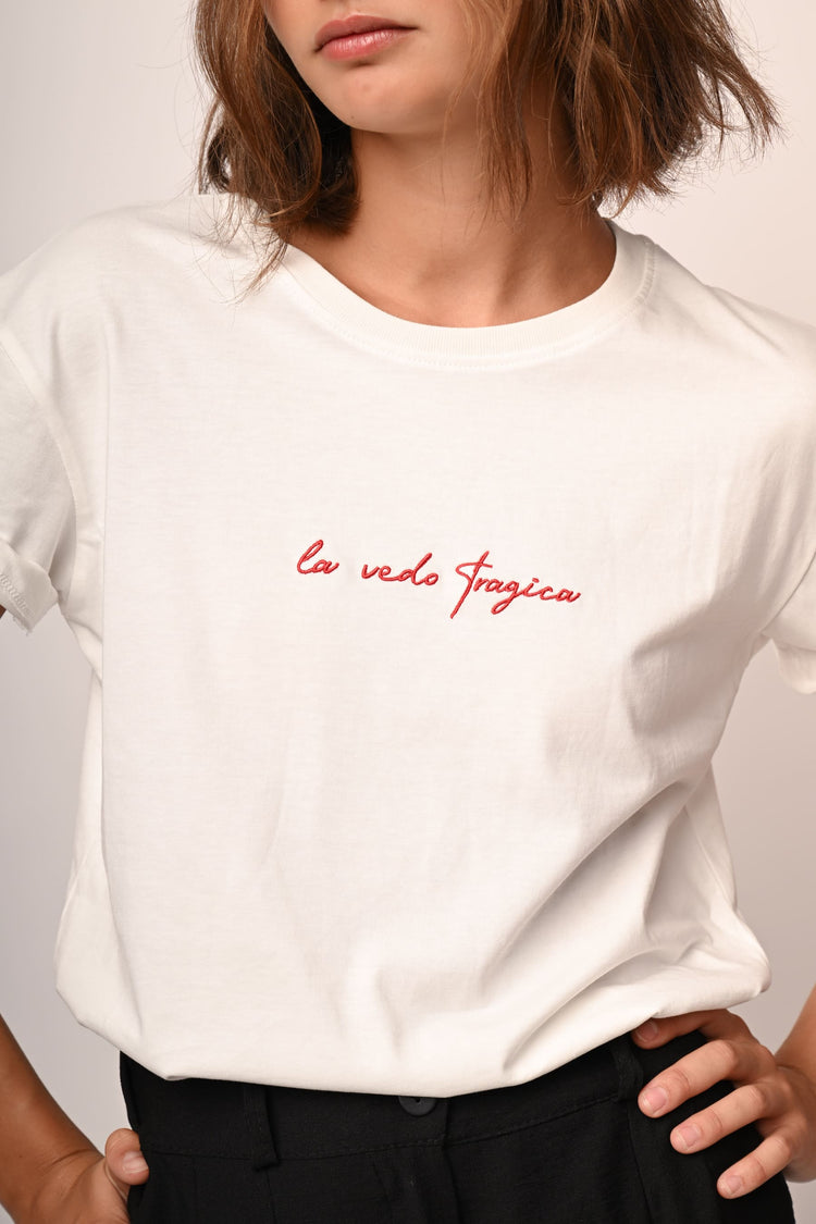 T-shirt La vedo Tragica in cotone