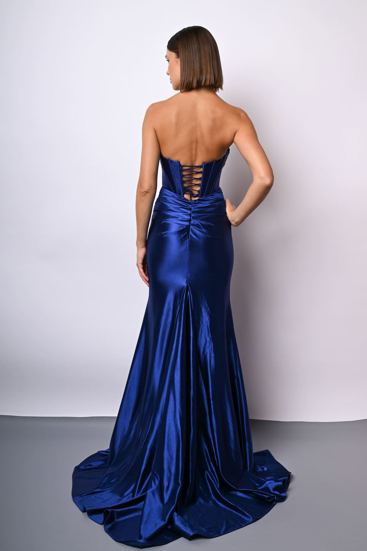 Abito da sera in raso a bustier