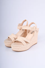 Sandali in rafia con zeppa
