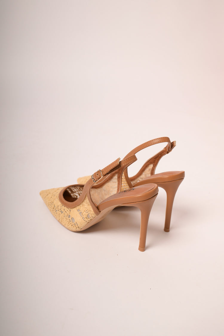 Slingback in rafia beige