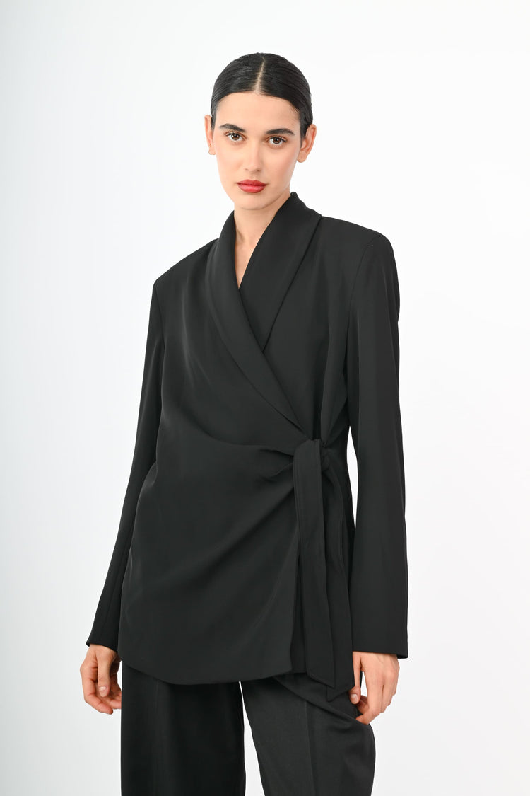 Blazer con cintura da annodare