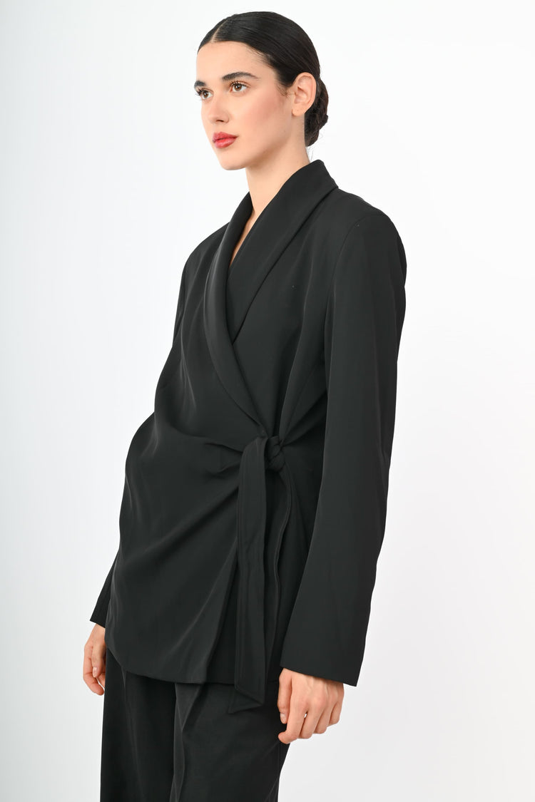 Blazer con cintura da annodare