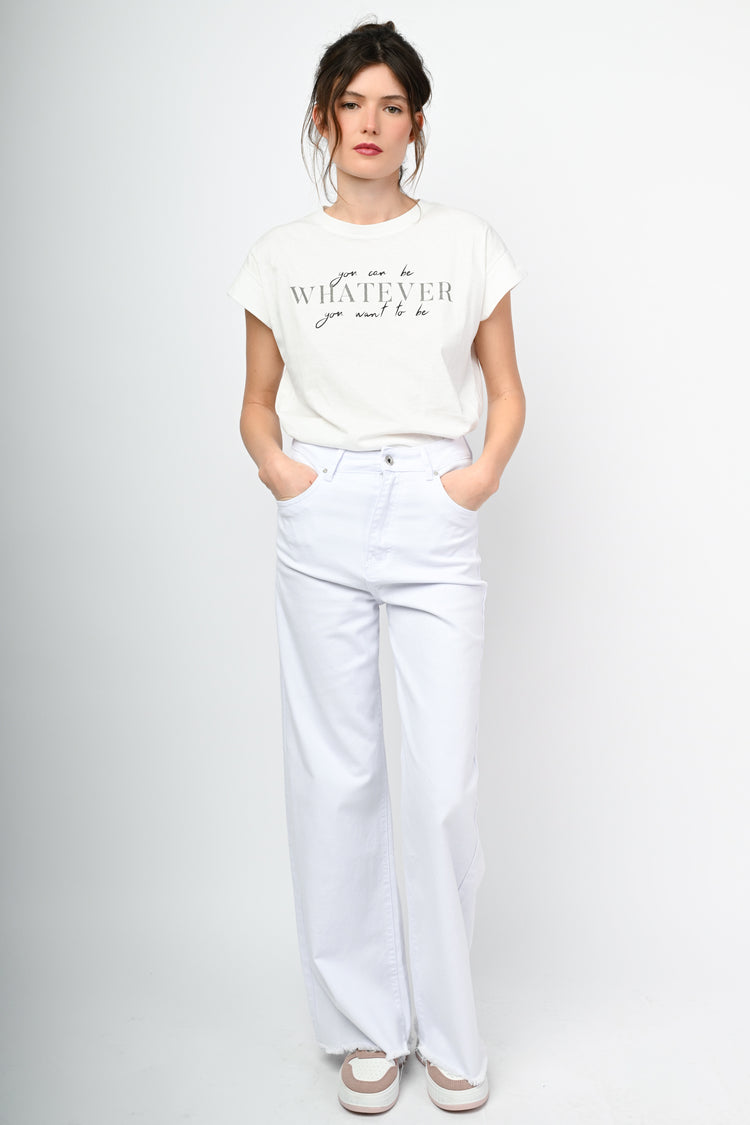 Pantaloni in drill a gamba ampia