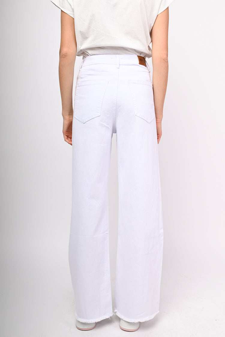 Pantaloni in drill a gamba ampia