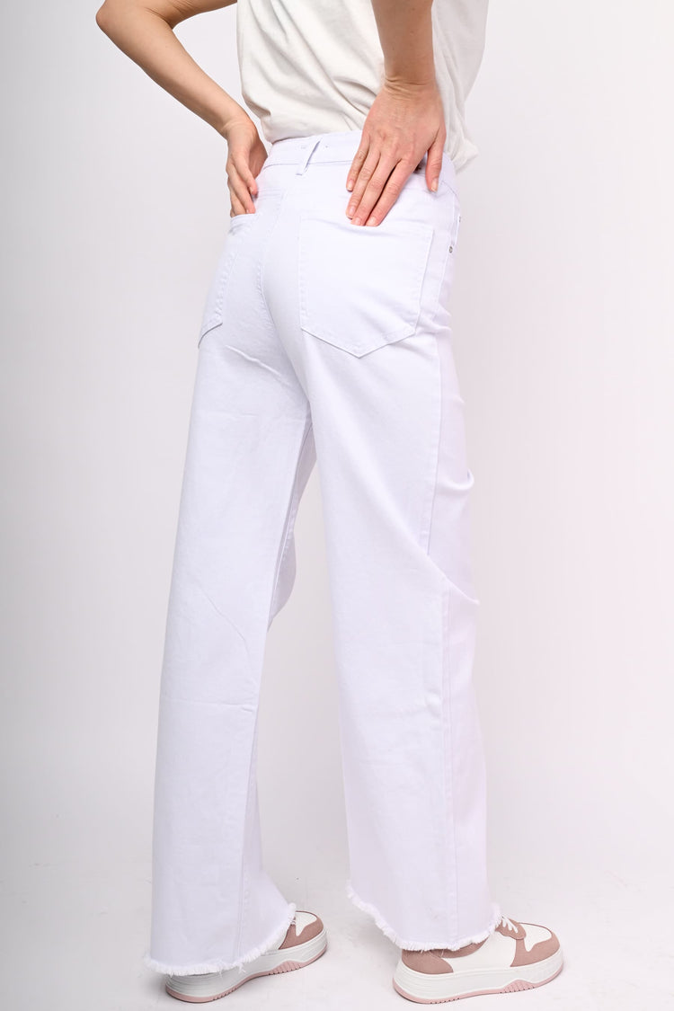 Pantaloni in drill a gamba ampia
