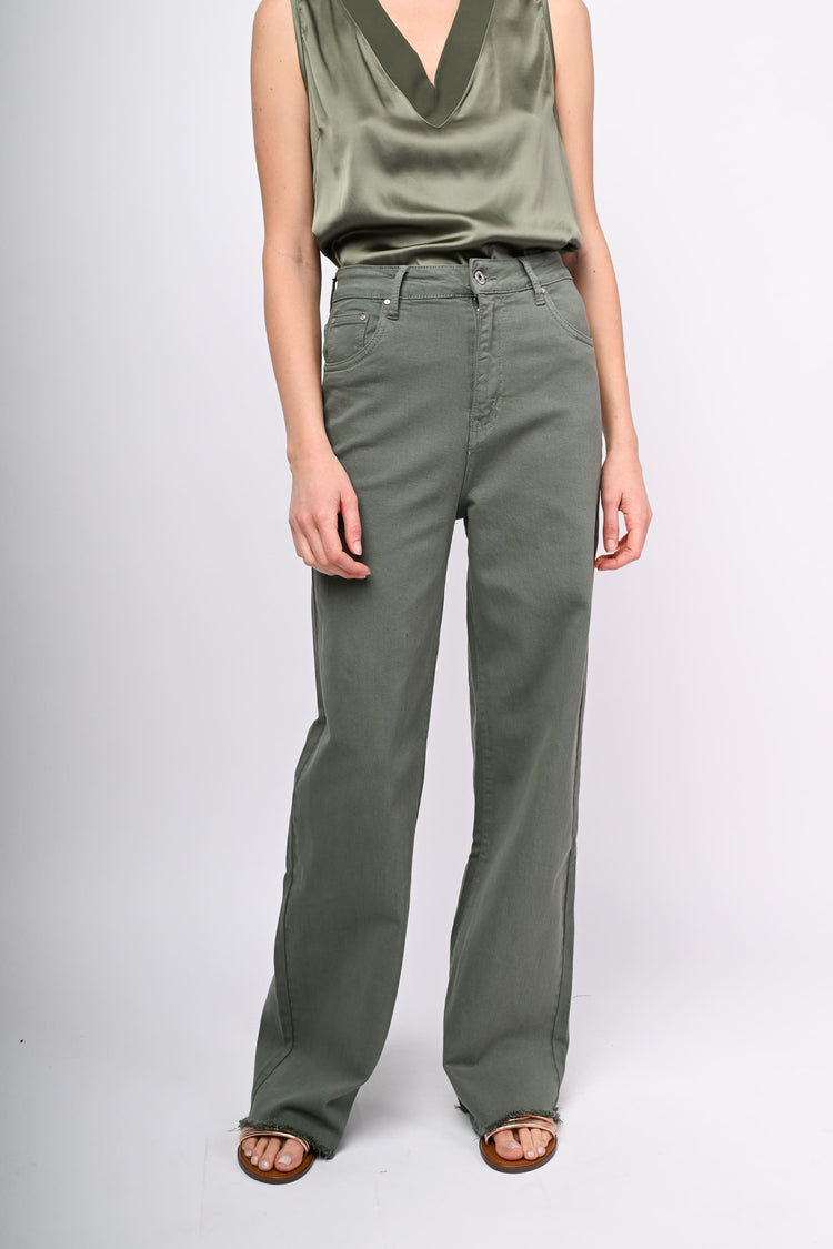Pantaloni in drill a gamba ampia