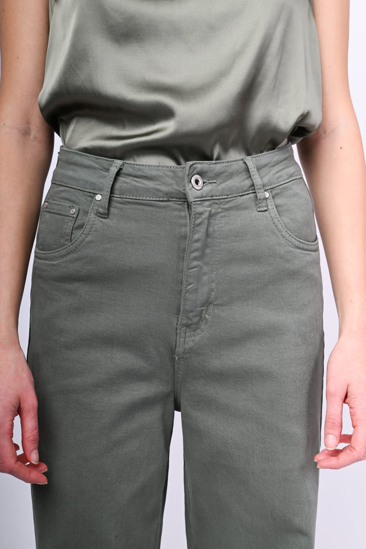 Pantaloni in drill a gamba ampia