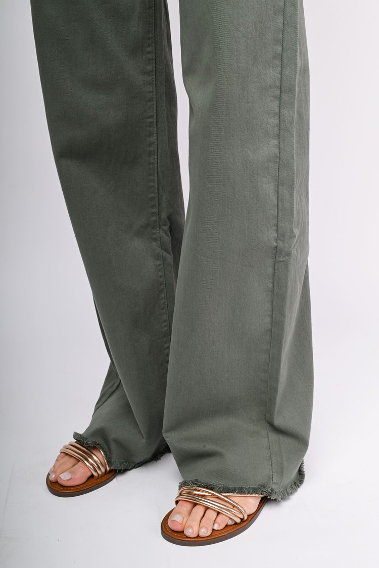 Pantaloni in drill a gamba ampia