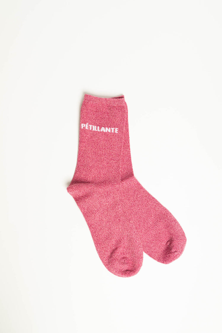 Calzini Pétillante in maglia lurex fucsia
