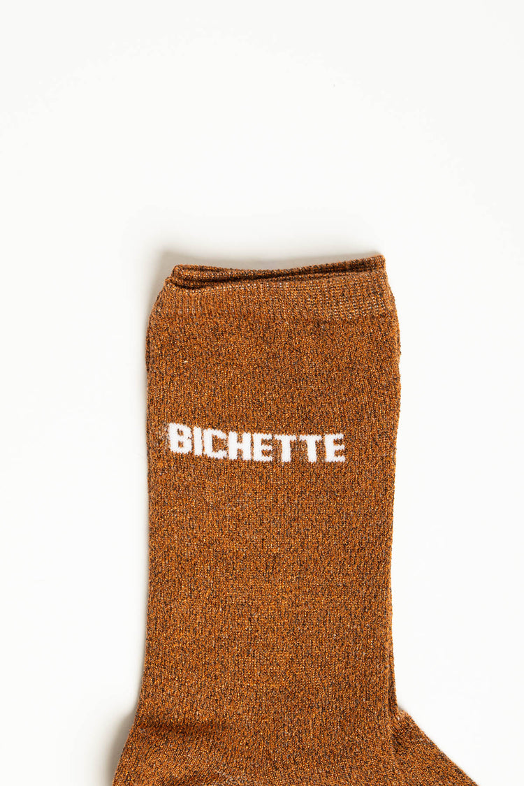 Calzini Bichette in maglia lurex cognac