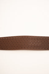 Cintura elastica traforata marrone