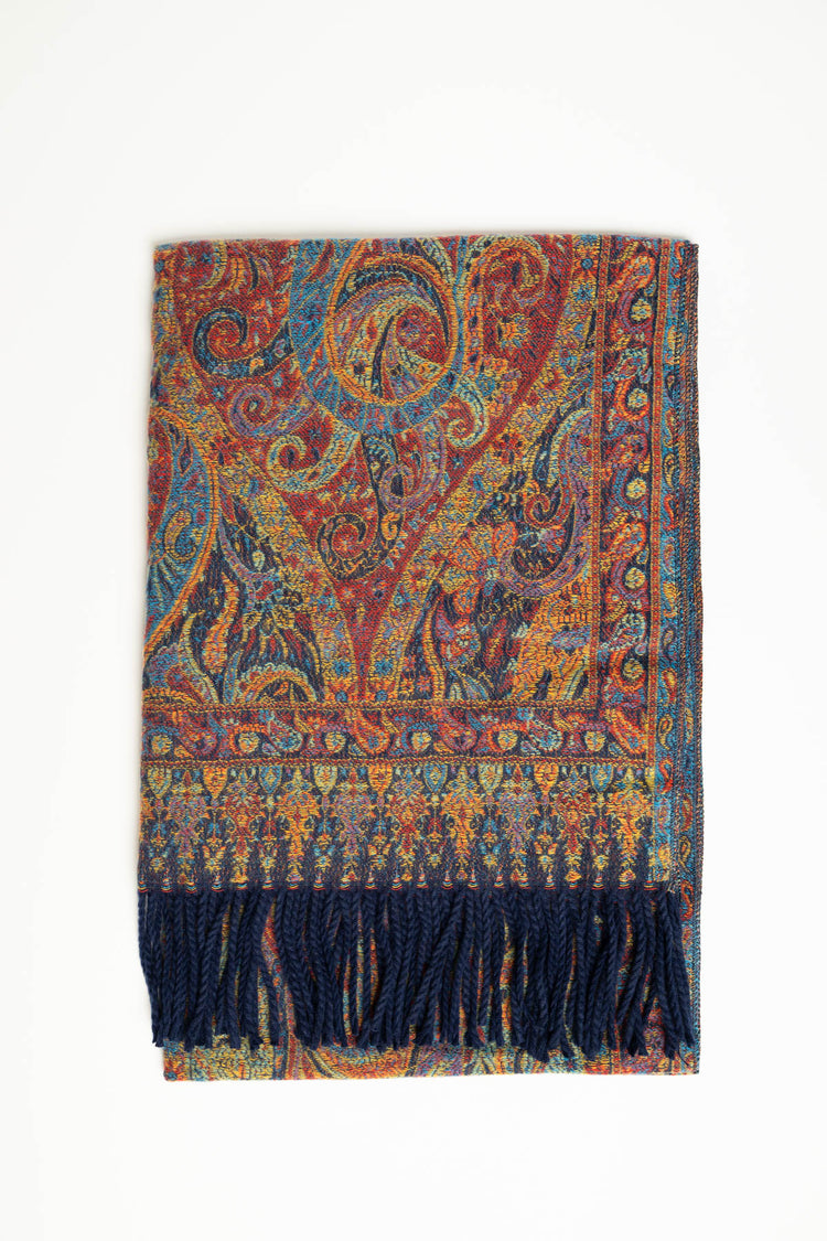 Sciarpa in jacquard paisley multicolor