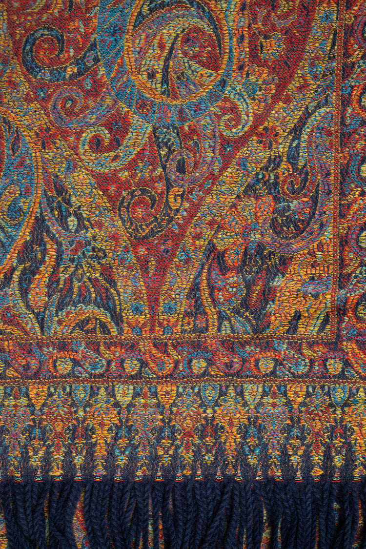 Sciarpa in jacquard paisley multicolor