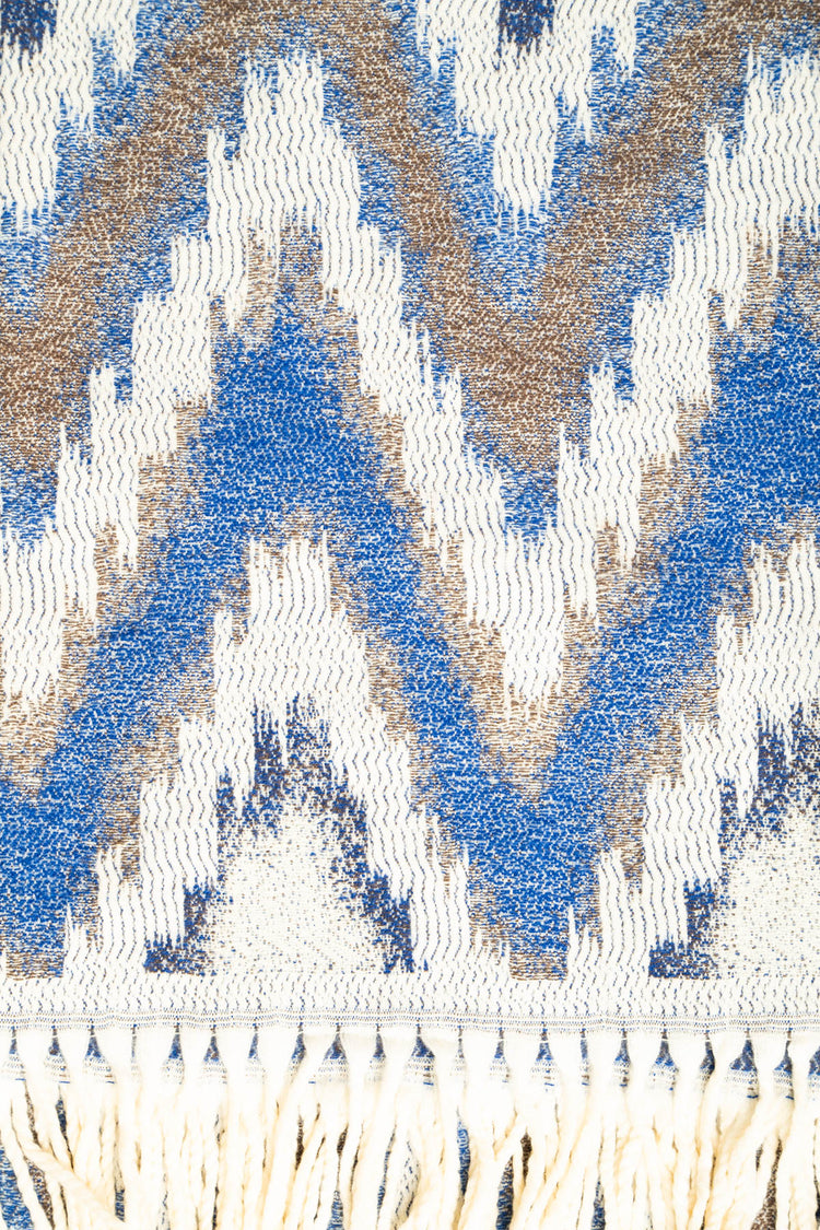 Sciarpa con motivo chevron blu/multicolor