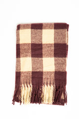 Sciarpa  con motivo check bordeaux