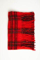 Sciarpa con motivo check rosso
