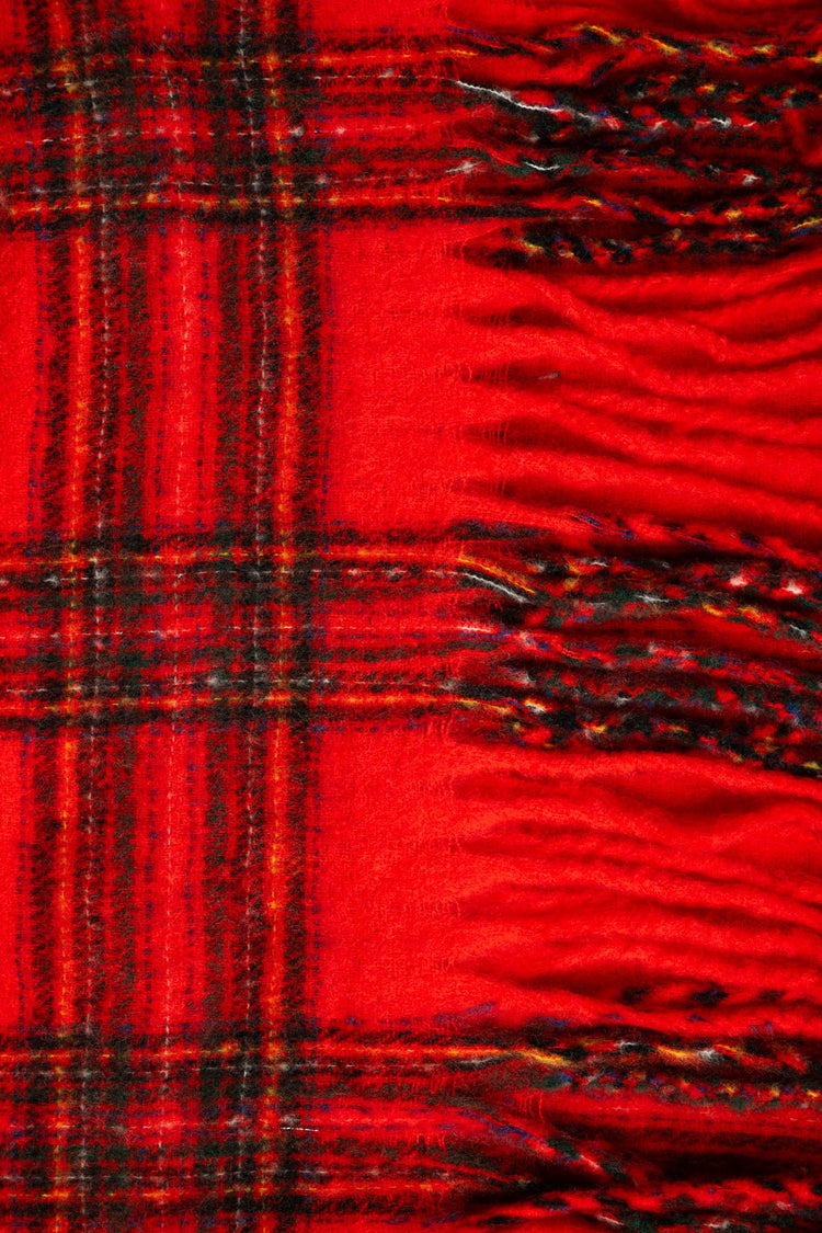 Sciarpa con motivo check rosso