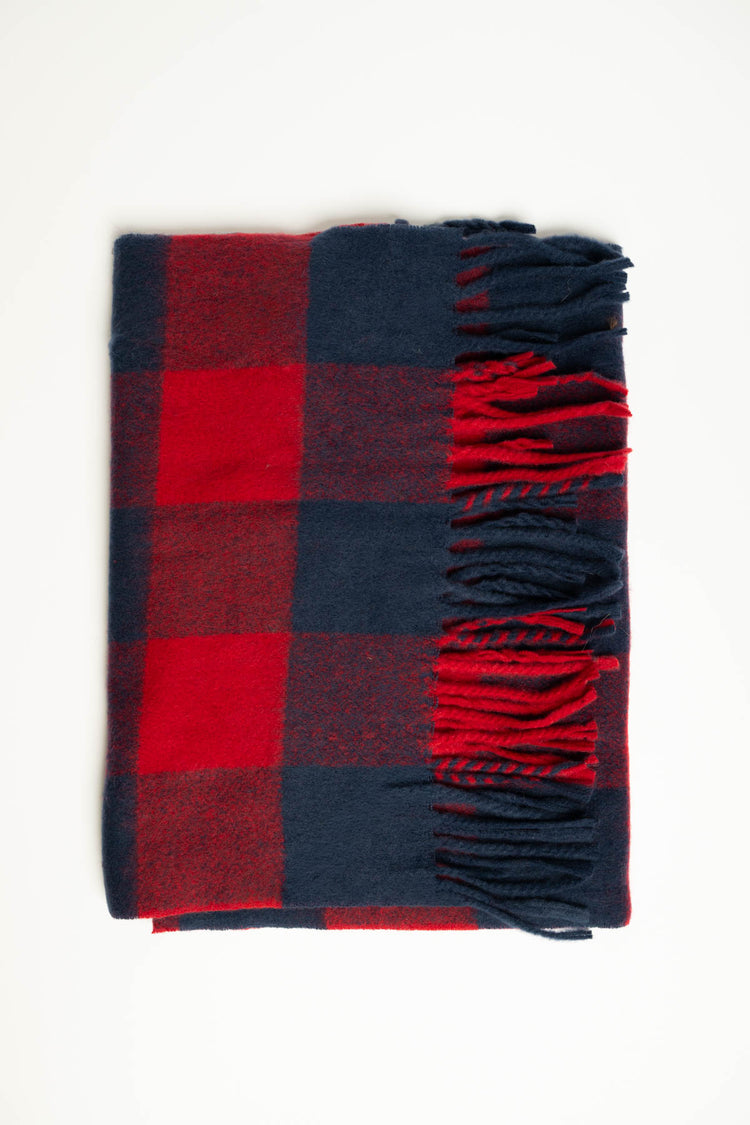 Sciarpa  con motivo check rosso/blu