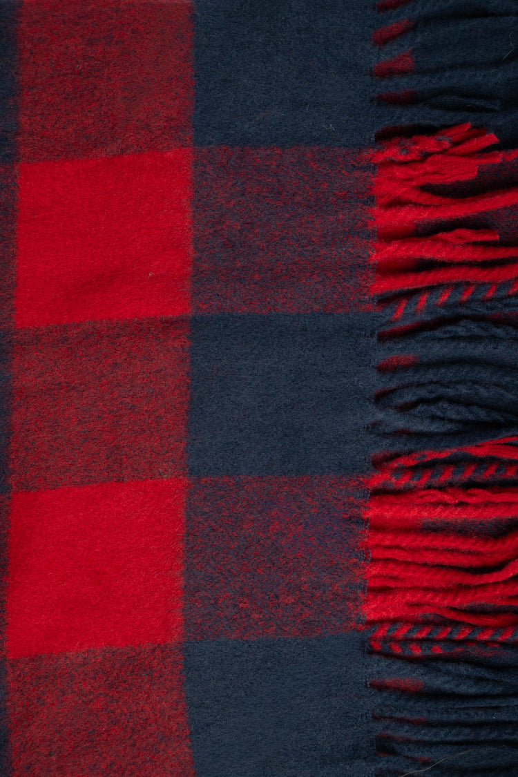 Sciarpa  con motivo check rosso/blu