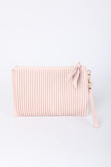Pochette in similpelle a righe