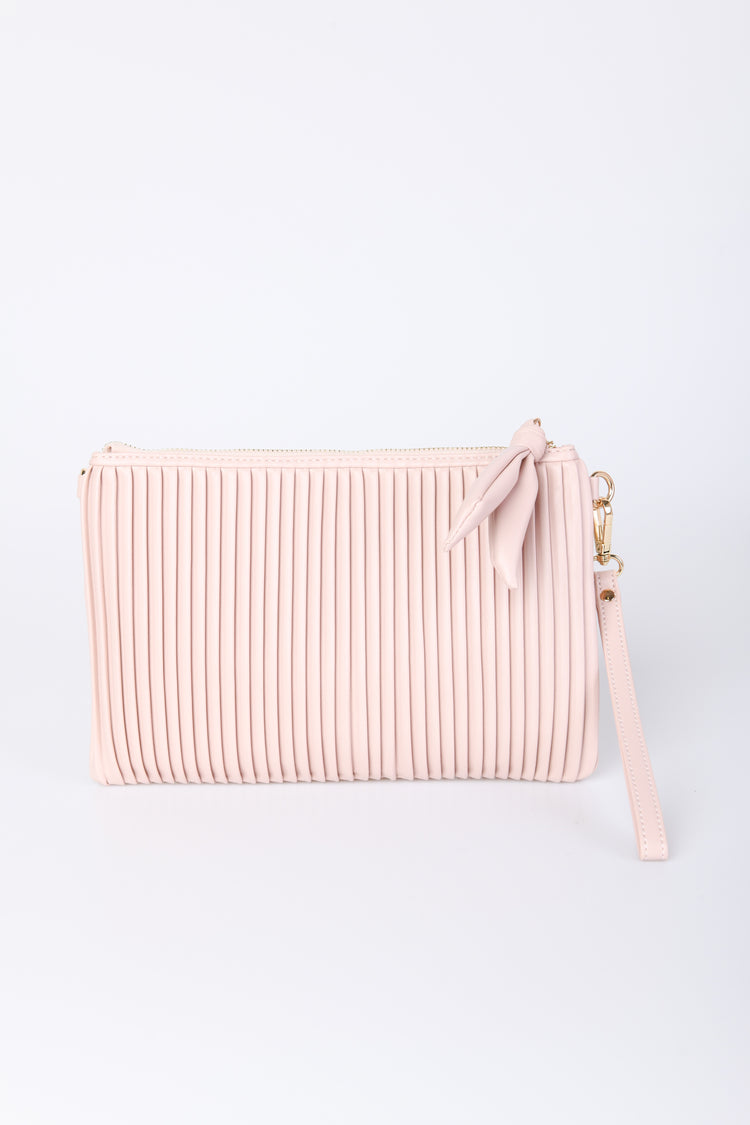 Pochette in similpelle a righe