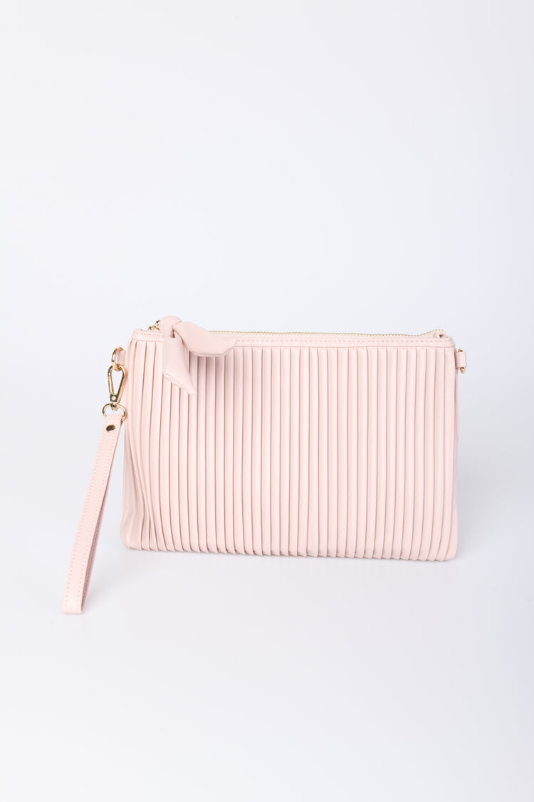 Pochette in similpelle a righe