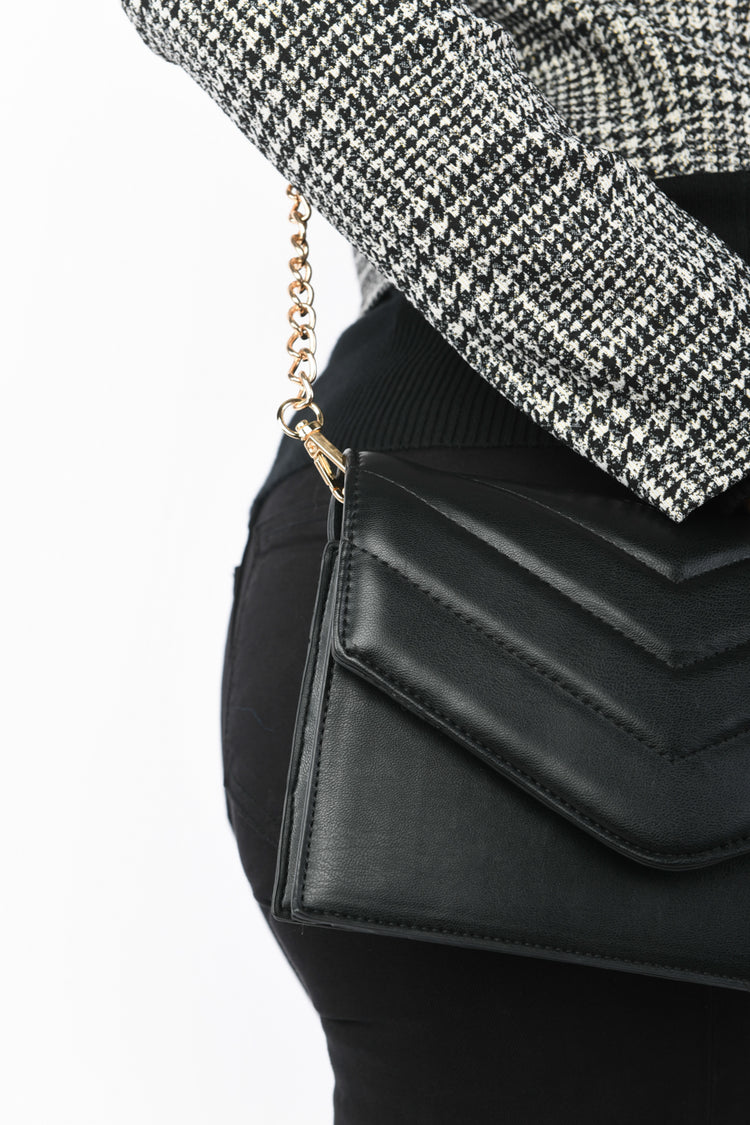 Borsa in similpelle trapuntata