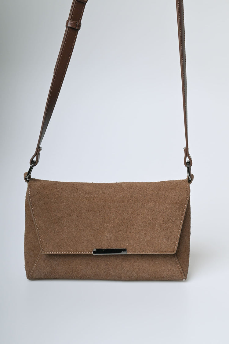 Borsa a tracolla in faux suede