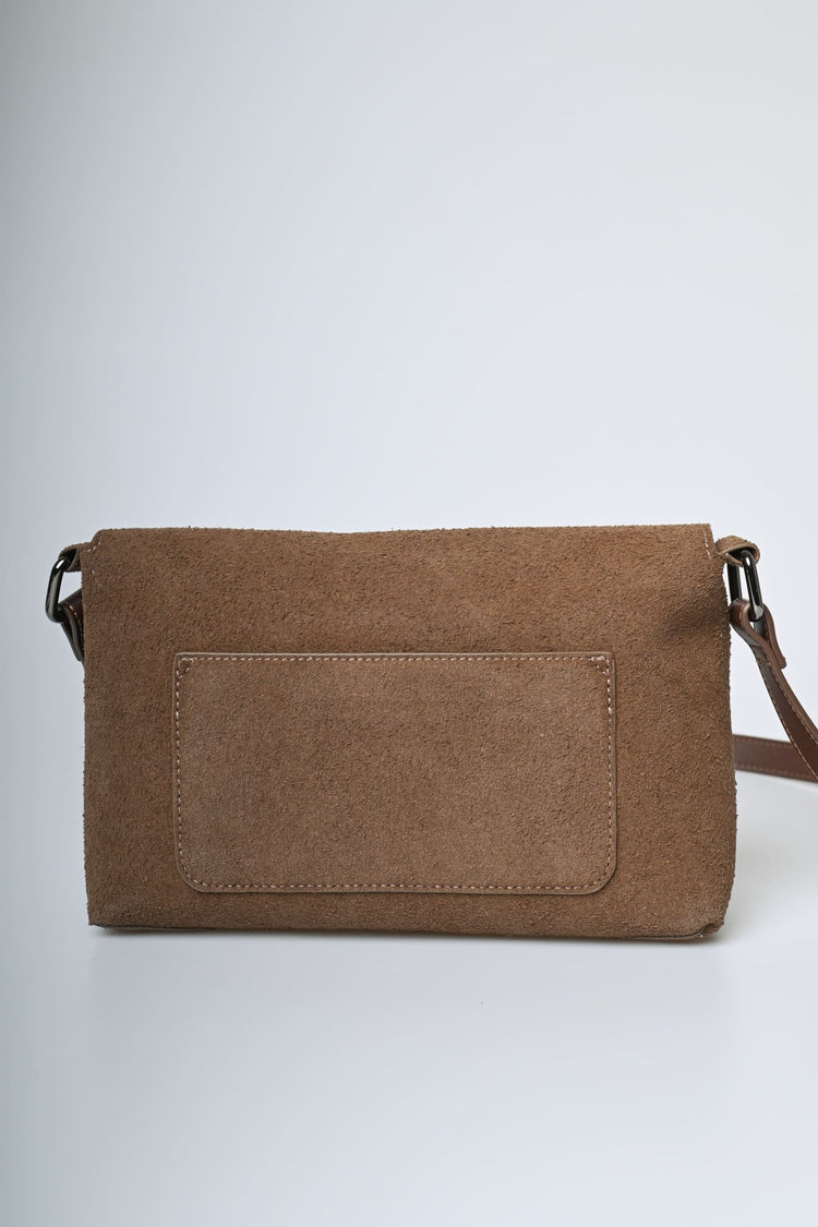 Borsa a tracolla in faux suede