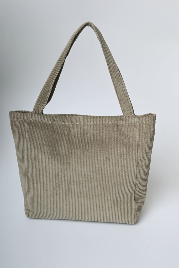Borsa tote in velluto a coste