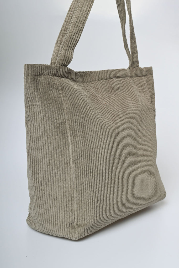 Borsa tote in velluto a coste