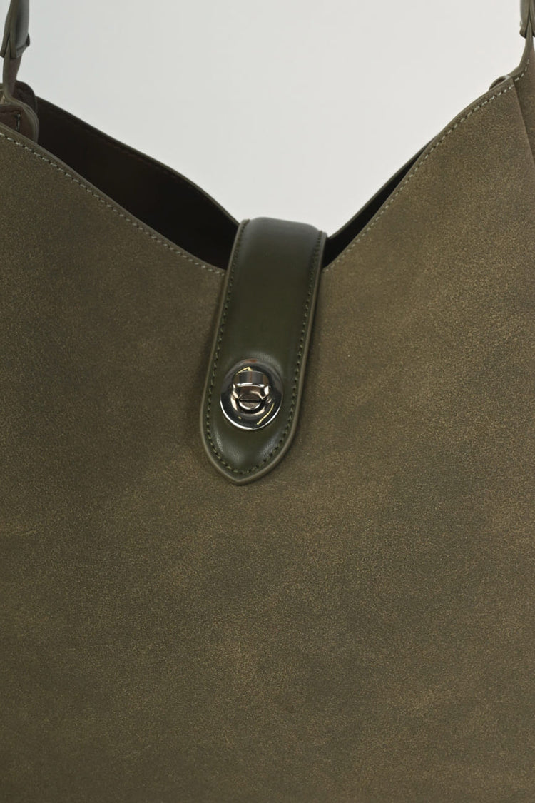 Borsa a spalla in faux suede