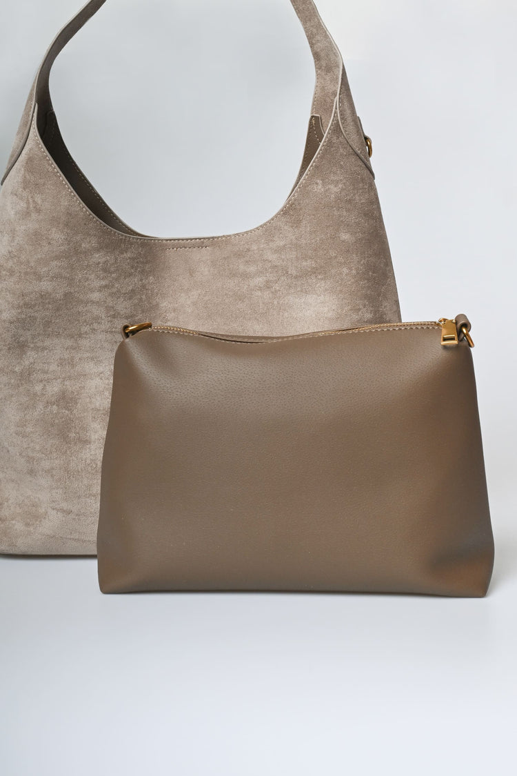 Borsa hobo in faux suede