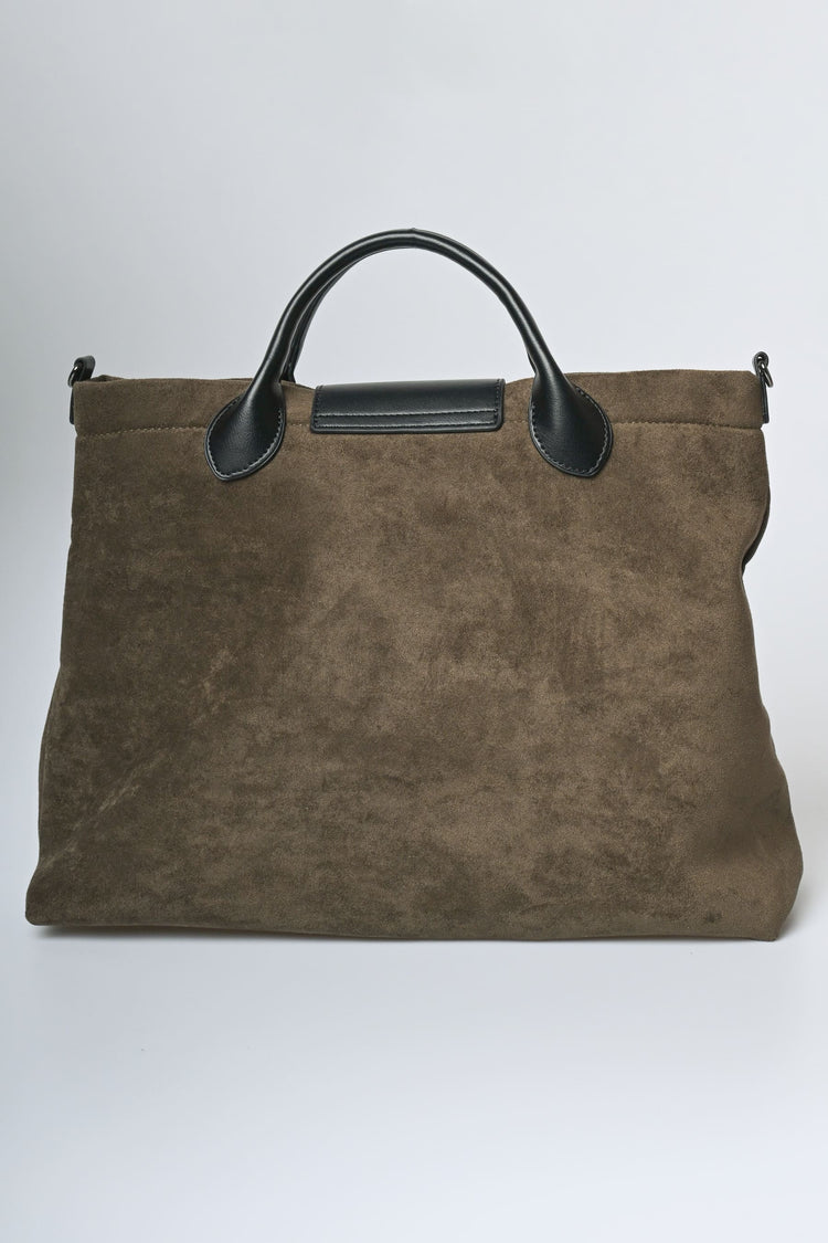 Borsa tote in faux suede