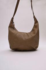 Borsa a spalla in similpelle cioccolato