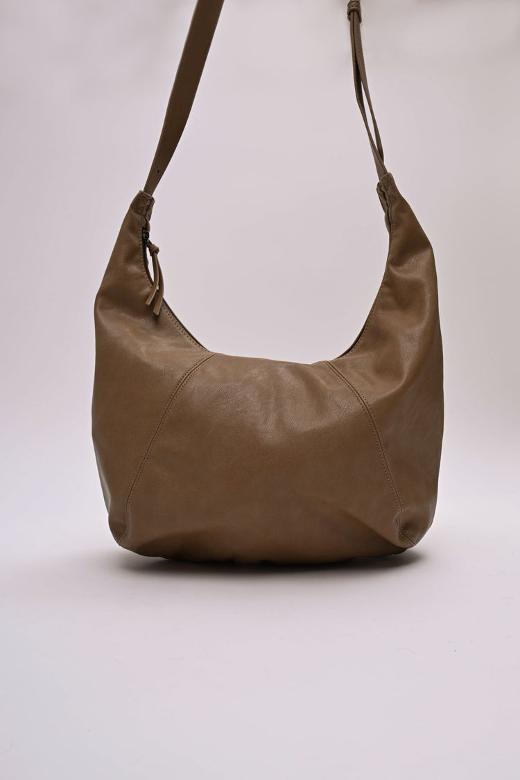 Borsa a spalla in similpelle cioccolato