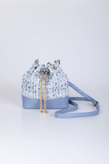 Borsa a secchiello in tweed