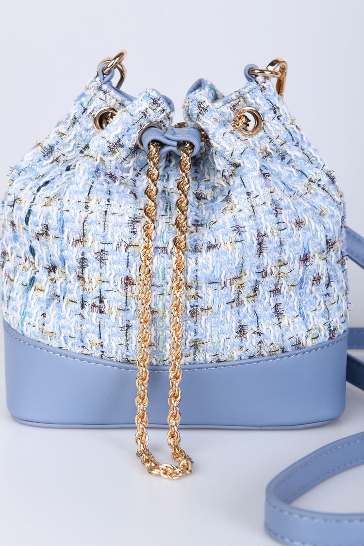 Borsa a secchiello in tweed